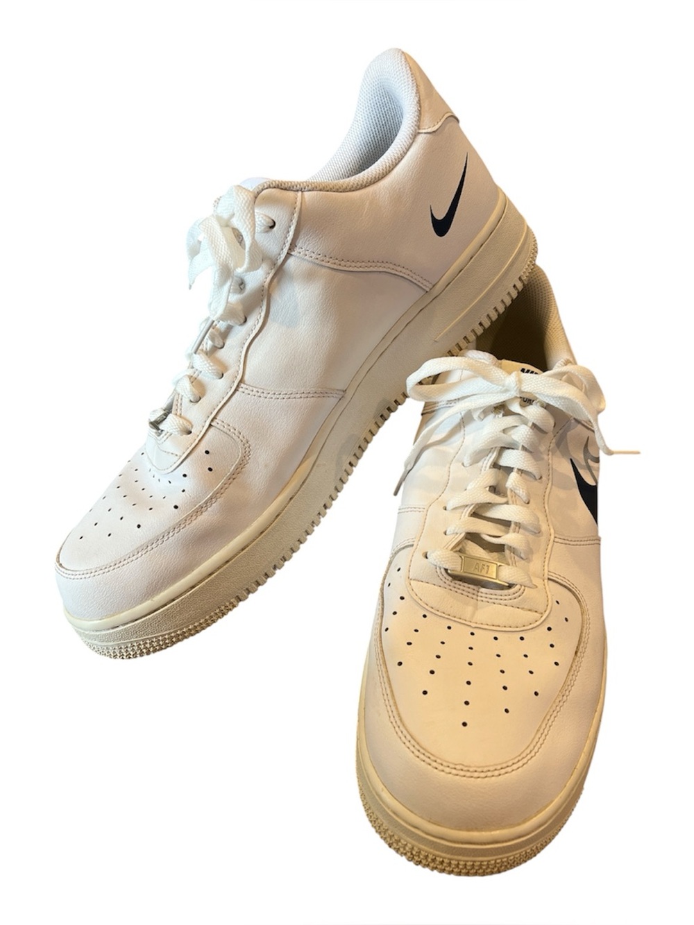 Nike Air Force 1 Low ’07 Quadruple Swoosh White Midnight Navy Size 14